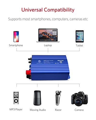 500W Power Inverter for Vehicles DC 12V to AC 110V Car Plug Adapter (Blue)