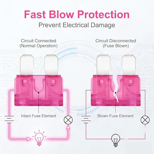 80Pcs) 4 Amp Standard Fuse, 4A Car Blade Fuses for Car/RV/Truck/SUV/Motorcycle/Boat (4A)