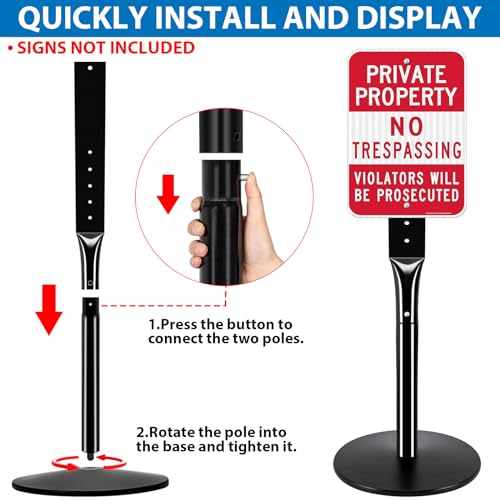 2Pack Heavy Duty Parking Sign Post for Outside