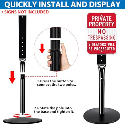 2Pack Heavy Duty Parking Sign Post for Outside