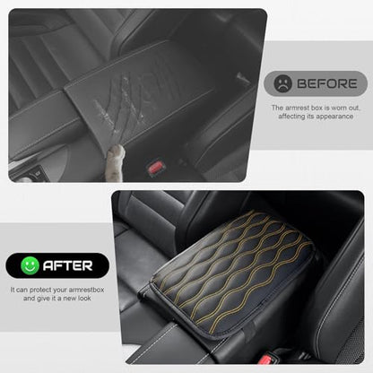 Auto Center Console Pad (yellow-line)