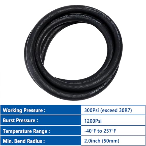 Rubber Fuel Hose Line Push Lock 3 (3/16" ID 10ft)