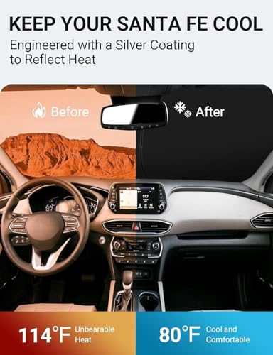 Custom Fit Car Windshield Sun Shade for 2019 (Hyundai Santa 2019-2026)