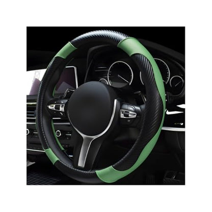 Car Steering Wheel Cover (Green, With Lining)