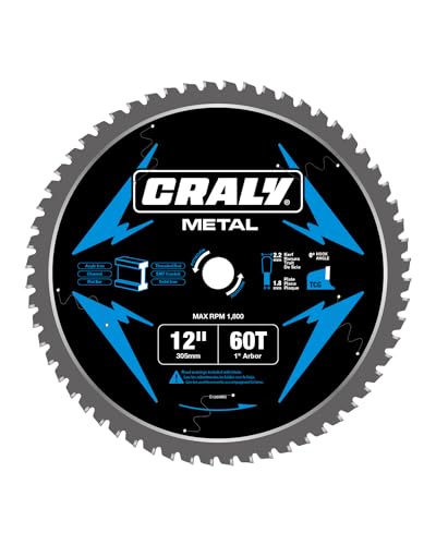 12 Inch 60 Teeth Steel and Ferrous Metal Cutting Circular Saw Blade (12" 60T)