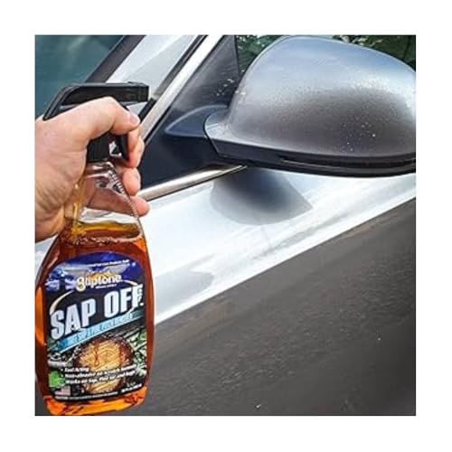 Sap Off, Fast-Acting Sap, Pine Tar & Bug Remover Spray, 22 Fl Oz, Non-Abrasive Formula Safe for Paint, Glass & Plastic, Removes Dried-On Sap, Tar, and Bug Residue Quickly