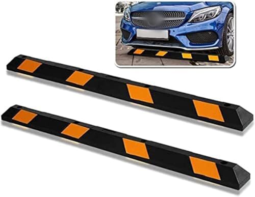 Parking Stopper for Garage Heavy Duty Rubber Parking Curb Stops 72” Garage Parking Stops Premium Quality Garage Wheel Stop Professional Grade w (2-Pack)