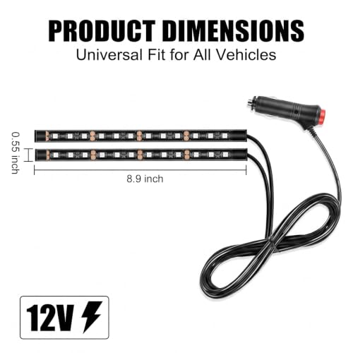 24‑LED USB Car Interior Ambient Light Strips (1 PC / Blue)