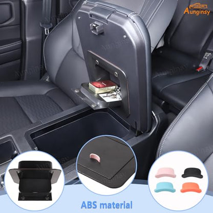 Car Armrest Hidden Storage Box Compatible with Toyota Land Cruiser 250 Prado J250 LC250 2024 2025 Car Center Console Handrail Privacy Storage Box Organizer Tray ABS Insert Pallet Manager Accessories (Black(A))