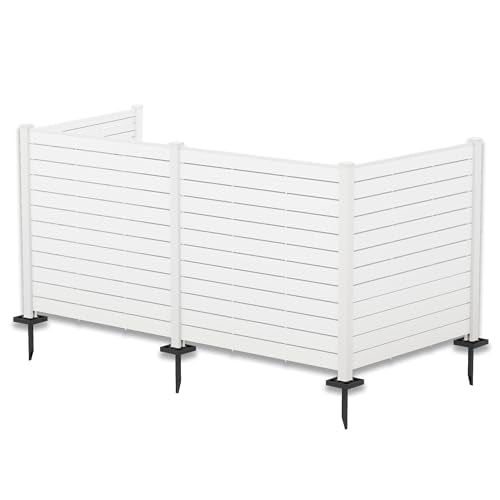 50" W x 48" H Outdoor Privacy Screen with Aluminum Posts (White/4Panels)