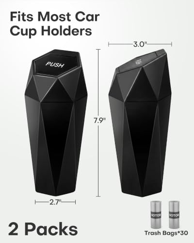 Car Trash Can with Lid (Black)