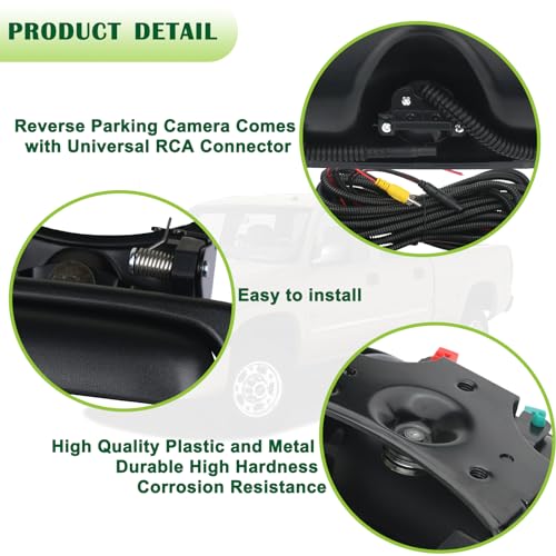 Backup Camera Tailgate Handle Rear View Camera Liftgate Latch Handle Compatible with 1999 (1999-2007 Black)