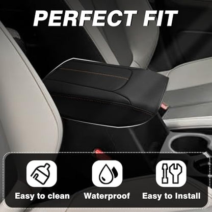 Armrest Cover for Subaru Forester 2025+ (21) 25+ |Forester| Black/Brown Stitching, Regular)