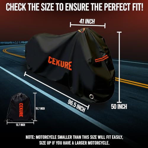 240D Heavy Duty Motorcycle Cover Fits up to 96" (96.5 Inch)