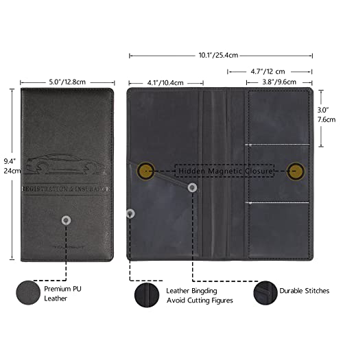 Car Registration & Insurance Card Holder (Black)