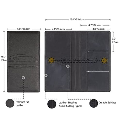 Car Registration & Insurance Card Holder (Black)