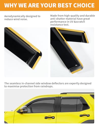 in Channel Window Visors Rain Guards for Toyota 4Runner 2025 2026 (Fit for 2025-2026 Toyota 4Runner)