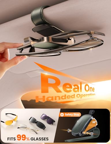 Sunglasses Holder for Car Visor (1 Pack / Brown)
