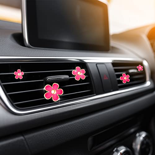 6 Pcs Daisy Vent Clips for Car (Red, / Pack of 6 (2.5 cm, 3 cm, 3.3 cm))