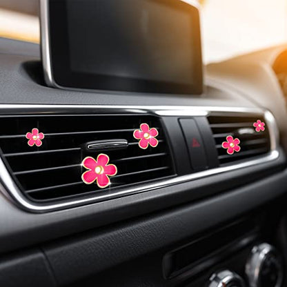 6 Pcs Daisy Vent Clips for Car (Red, / Pack of 6 (2.5 cm, 3 cm, 3.3 cm))