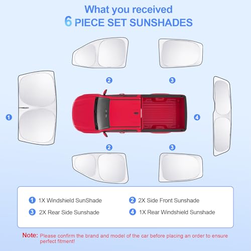 6pcs Car Window Shades for Chevrolet Colorado 2015 (for Colorado2015-2022)