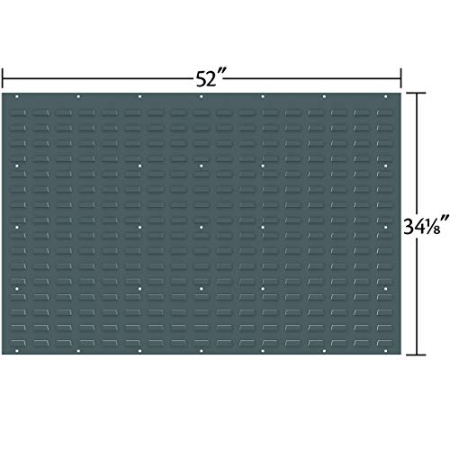 30655 Louvered Steel Wall Mount Panel Garage Organizer for Hanging AkroBin Storage Bins (Grey / 52-Inch W x 34-Inch H)