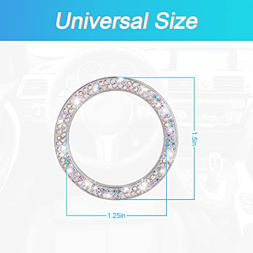 2PCS Zinc Alloy Rhinestone Engine Start Button Rings (AB)