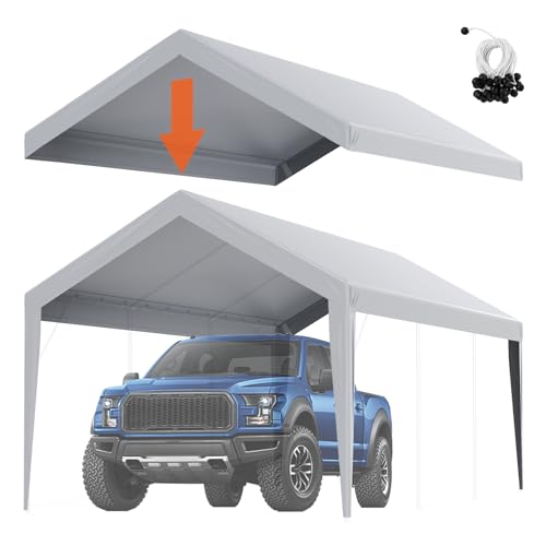 Carport Replacement Canopy Cover 10 x 20 ft (Gray / 10x20ft)