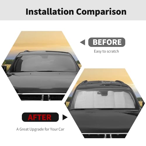 Windshield Sunshade Sun Shade Heat Shield Window Sun Visor Mat for Dodge Durango 2011 (silver)