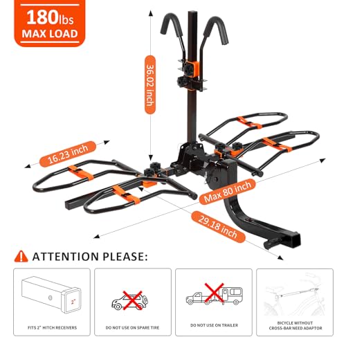 Platform 2 EBike Rack for Car Hitch Bike Rack for SUV RV Trucks Carrier Bicycle Car Racks 2 (EBIKE RACK)
