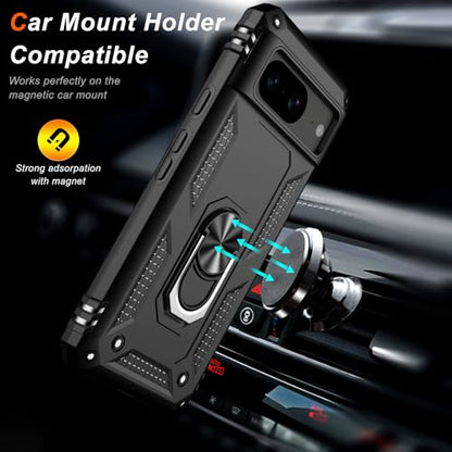for Google Pixel 8A Case with Screen Protector (Black / Google Pixel 8A)