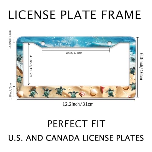 Cute Beach Turtles License Plate Frame (Beath turtles)