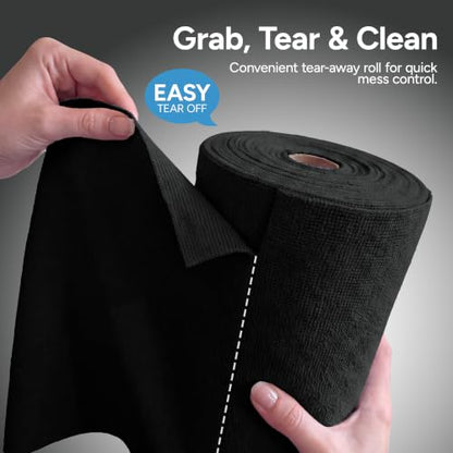 Microfiber Cleaning Cloth Roll (75 Count (Pack of 1) / Black)