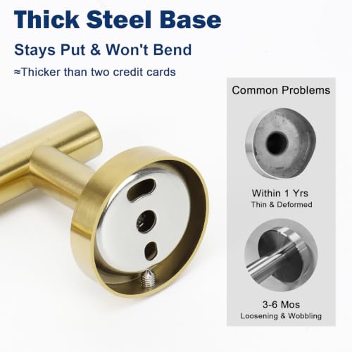 Bath Towel Hooks (Brushed Gold / 3 Pack)