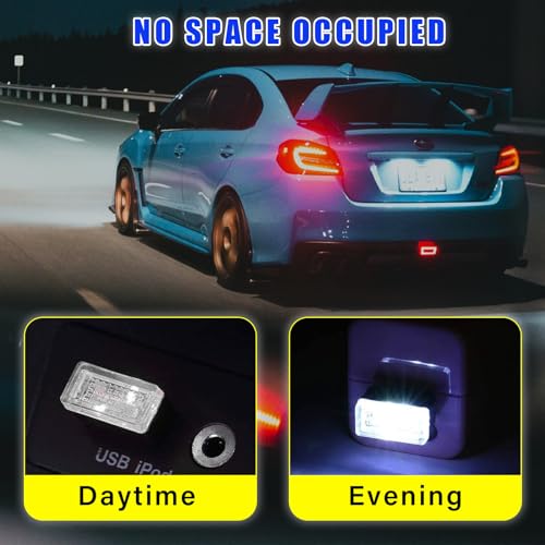4 PCS USB LED Car Interior Atmosphere Lamp (White & Blue)