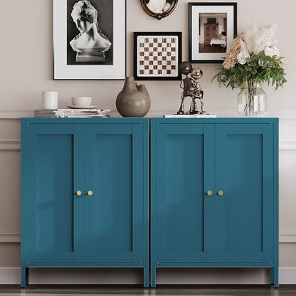 Metal Bathroom Storage Cabinet (Blue / 31.5"H 2 Doors)
