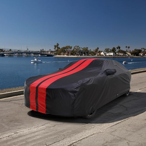 Car Cover Waterproof All Weather for 2012 (69. Verano 2012-2017 / Black / Red (Stripe))