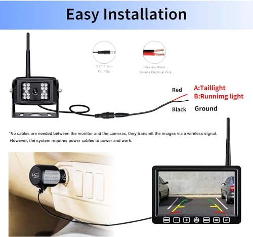 Digital Wireless Backup Camera System Kit