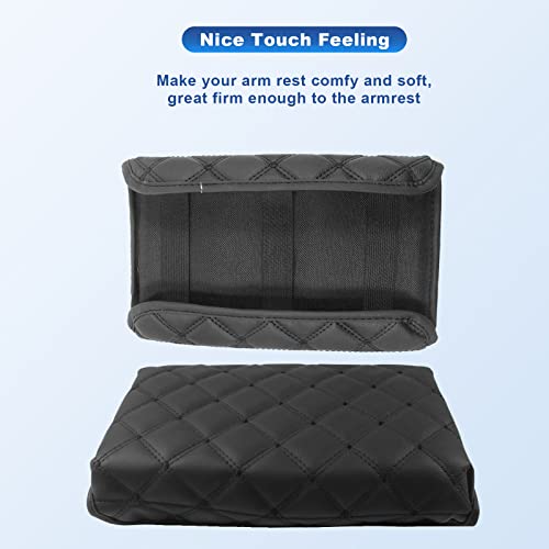 Center Console Cover for 2022 2023 2024 Santa Cruz Pickup Truck Armrest Cover Console Pad Armrest Seat Box Cover Leather Protector 2022 2023 2024 Santa Cruz Car Interior Accessories (Black Pad)