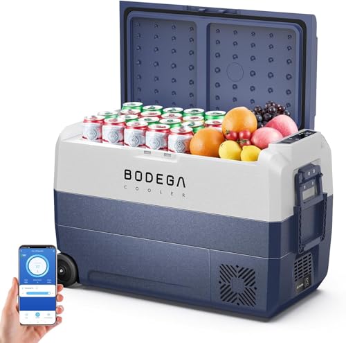 12 Volt Portable Car Refrigerator 53 Quart Single Zone (Blue)