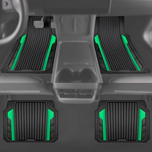 Heavy Duty Rubber Car Mats Metallic (Black Green)