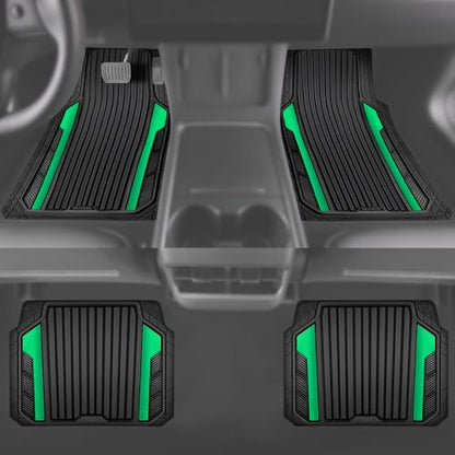 Heavy Duty Rubber Car Mats Metallic (Black Green)
