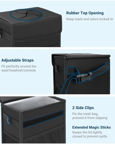 Car Trash Can with Lid (4 Gallons / Black)