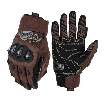 SPS 2 Plus Unisex Touchscreen Road Racing Motorcycle MTB Sports Gloves Also fit BMX MX ATV Mountain Bike Bicycle Cycling Off (Brown Sps-2 Plus / L Youth)