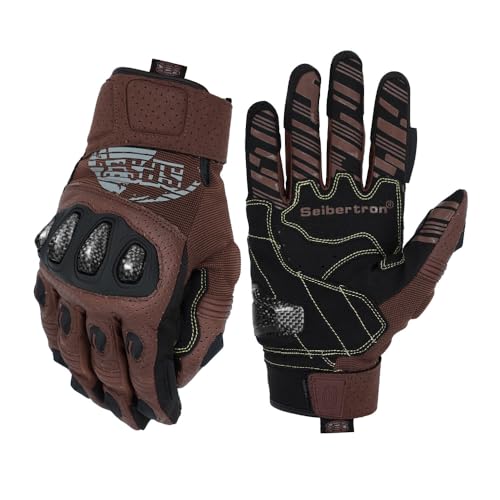 SPS 2 Plus Unisex Touchscreen Road Racing Motorcycle MTB Sports Gloves Also fit BMX MX ATV Mountain Bike Bicycle Cycling Off (Brown Sps-2 Plus / S Adult)