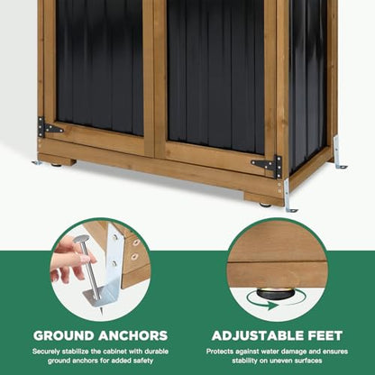 Outdoor Storage Cabinet (Black / 46" x 18" x 68")