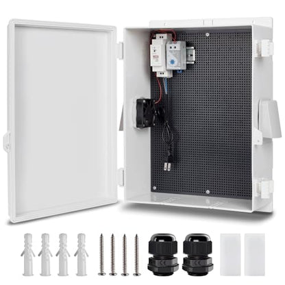 Outdoor Electrical Box with Thermostat and Fan (16"H x 12"L x 5.9"W & Thermostat)