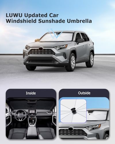 2025 RAV4 Windshield Sun Shade Umbrella Foldable UV Block Front Window Sunshade (RAV4 2019-2025)