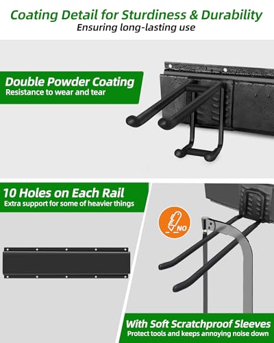 64 in Garage Tool Organizer Wall Mount (64 inch 10-Hook)