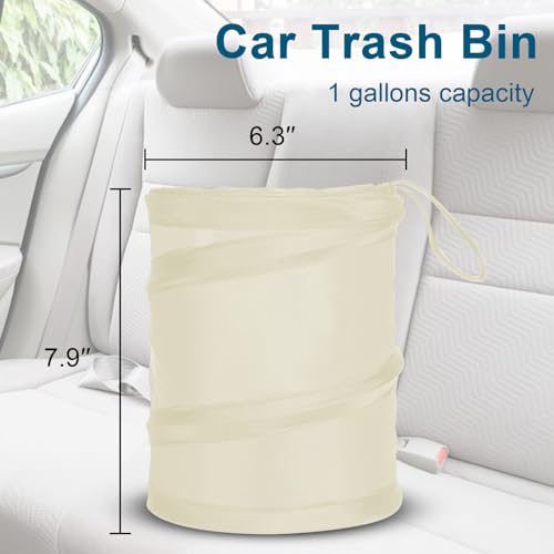 Car Trash Can (Beige / 1 Gallons-2 Packs)